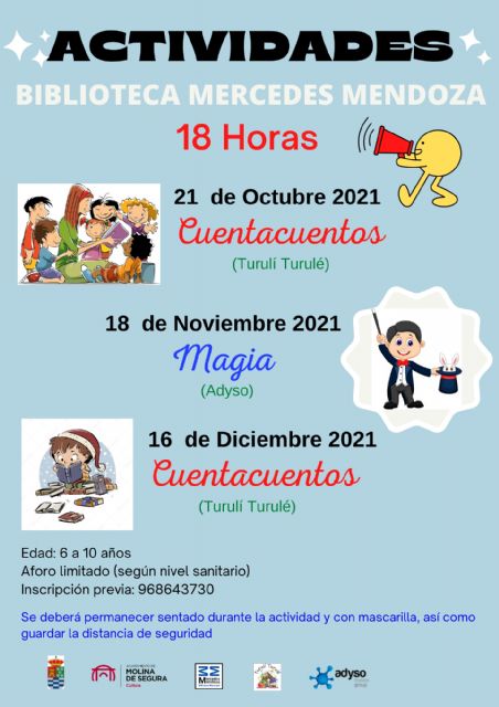 Vuelven las actividades de animación a la lectura en la Red de Bibliotecas de Molina de Segura