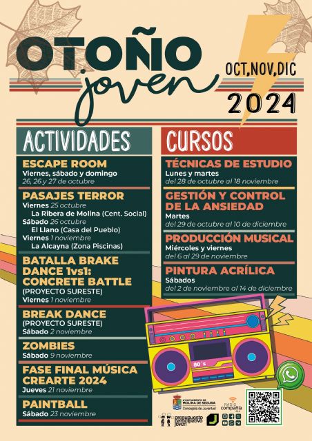 La Concejalía de Juventud de Molina de Segura oferta nuevas actividades y cursos en Otoño Joven 2024