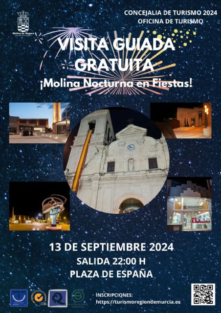 La Concejalía de Turismo de Molina de Segura organiza la visita guiada gratuita MOLINA NOCTURNA EN FIESTAS el viernes 13 de septiembre