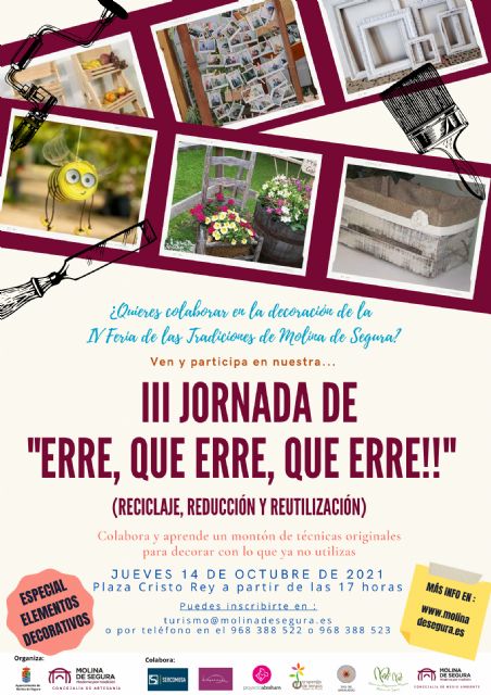 La Plaza Cristo Rey acoge, el jueves 14 de octubre, un taller de decoración de calles con material reciclado, dentro las III Jornadas 'Erre, que Erre, que Erre'