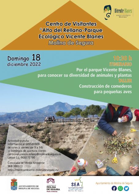 Jornada de puertas abiertas de los centros de visitantes Alto del Rellano  Parque Vicente Blanes y Las Lagunas de Campotéjar  Salar Gordo el domingo 18 de diciembre