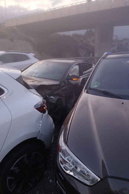 Colisión múltiple en la autovía A30 a su paso por Molina de Segura